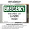 Signmission First Aid Kit Located Inside, 10 in W x Rectangle, Vinyl Decal OS-2PACK-EM-D-710-L-10375 - alternate 3